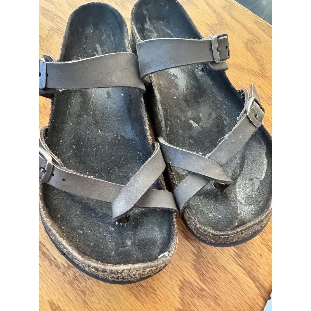 Brown Birkenstock Mayari Size 8 Good Condition Soles Need Cleaned Leather Great - Picture 4 of 4